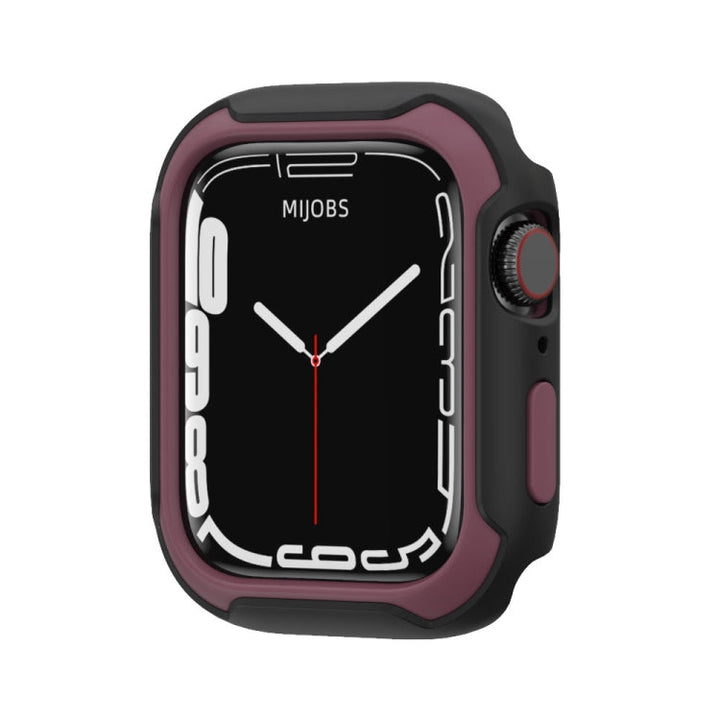 Lisslune | Removable two-color watch case for Apple Watch Series 9 / 8 / 7 41mm / 6&SE&5&4 40mm (Black Wine Red)