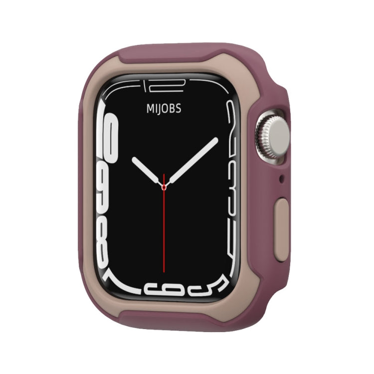 Lisslune | Detachable Two-Color Watch Case for Apple Watch Series 9 / 8 / 7 41mm / 6&SE&5&4 40mm (Wine Red Light Apricot)