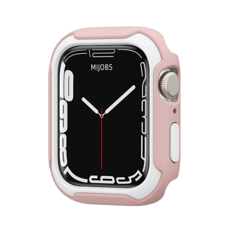 Lisslune | Removable two-color watch case for Apple Watch Series 9 / 8 / 7 41mm / 6&SE&5&4 40mm (Pink White)
