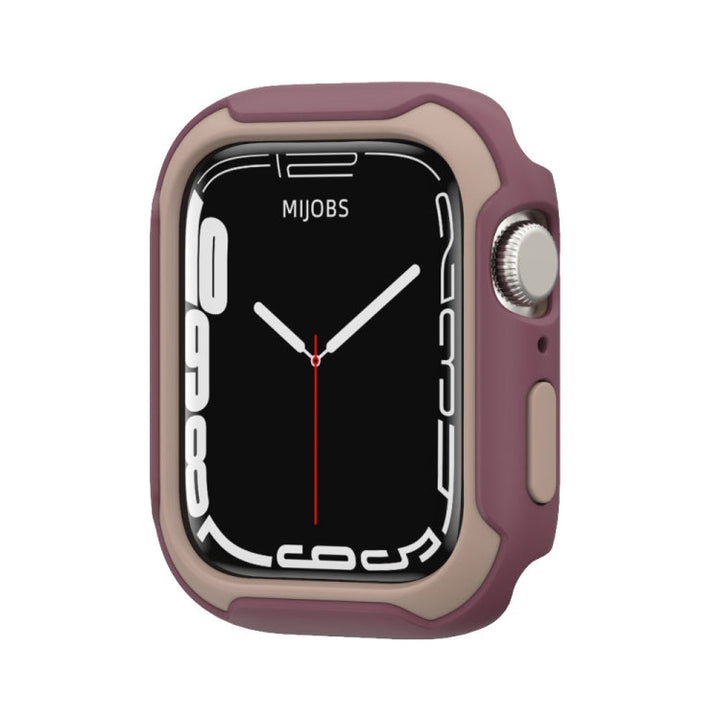 Lisslune | Removable Two-Color Watch Case for Apple Watch Series 9 / 8 / 7 45mm / 6&SE&5&4 44mm (Wine Red Light Apricot)