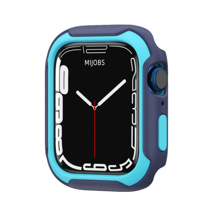 Lisslune | Removable Two-Color Watch Case for Apple Watch Series 9 / 8 / 7 45mm / 6&SE&5&4 44mm (Midnight Blue Sky Blue)