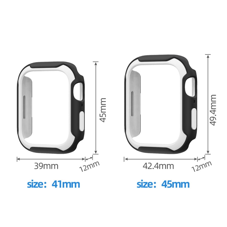 Lisslune | Removable Two-Color Watch Case for Apple Watch Series 9 / 8 / 7 45mm / 6&SE&5&4 44mm (Black White)