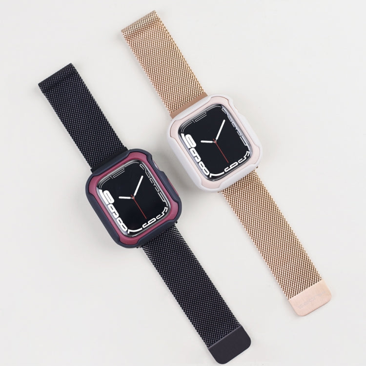 Lisslune | Removable Two-Color Watch Case for Apple Watch Series 9 / 8 / 7 45mm / 6&SE&5&4 44mm (Black White)