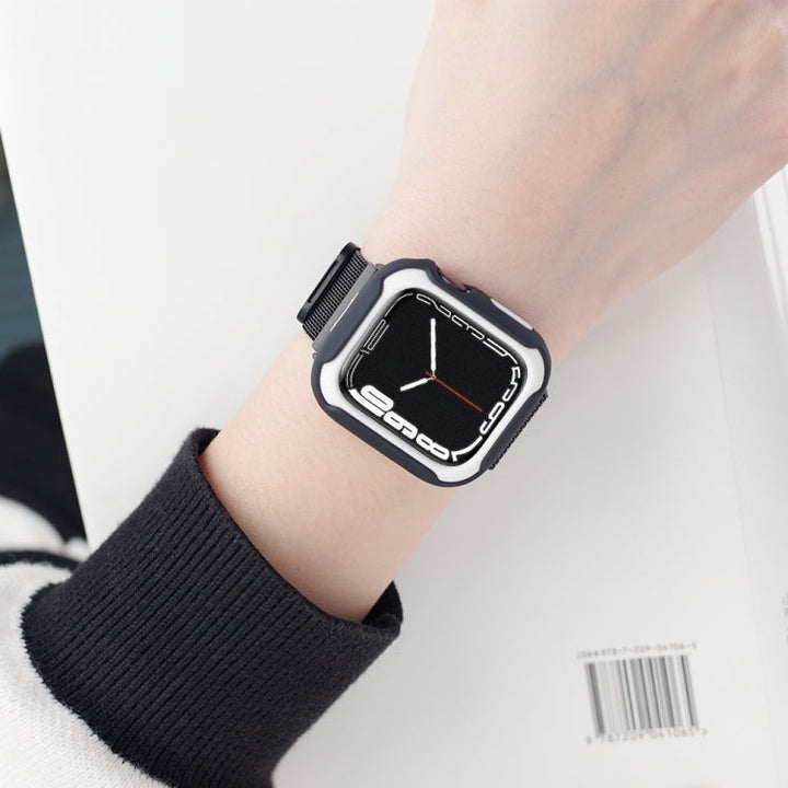 Lisslune | Removable Two-Color Watch Case for Apple Watch Series 9 / 8 / 7 45mm / 6&SE&5&4 44mm (Black White)