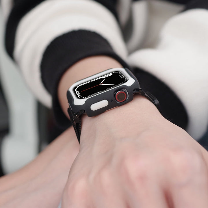 Lisslune | Removable Two-Color Watch Case for Apple Watch Series 9 / 8 / 7 45mm / 6&SE&5&4 44mm (Black White)