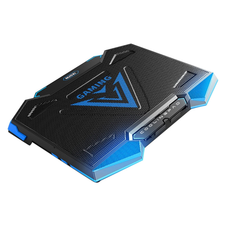 Lisslune | 5 Fan 2 USB Lift Folding Laptop Cooling Stand (Black Blue)