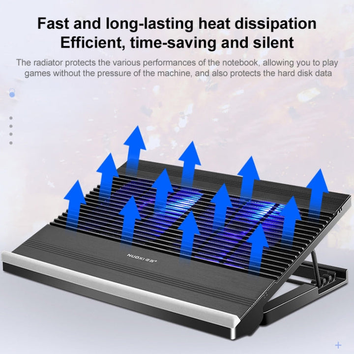 Lisslune | T10 Aluminum Alloy Multi Gear Adjustable Laptop Cooler (Black)