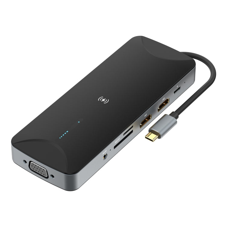 Lisslune | V240 12-in-1 Multifunctional USB-C / Type-C 3.1 Male HUB Docking Station (Black)