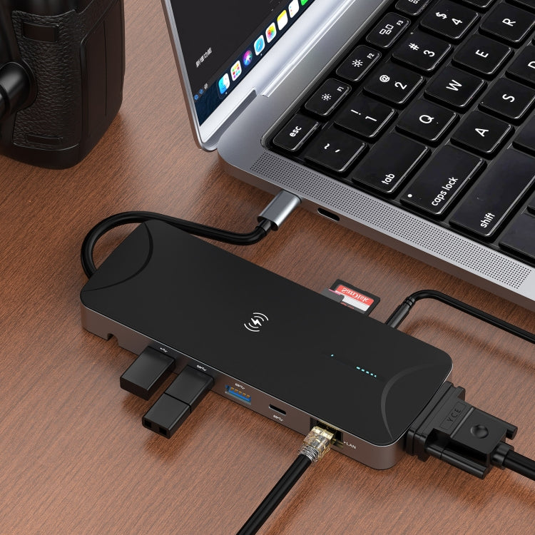 Lisslune | V240 12-in-1 Multifunctional USB-C / Type-C 3.1 Male HUB Docking Station (Black)