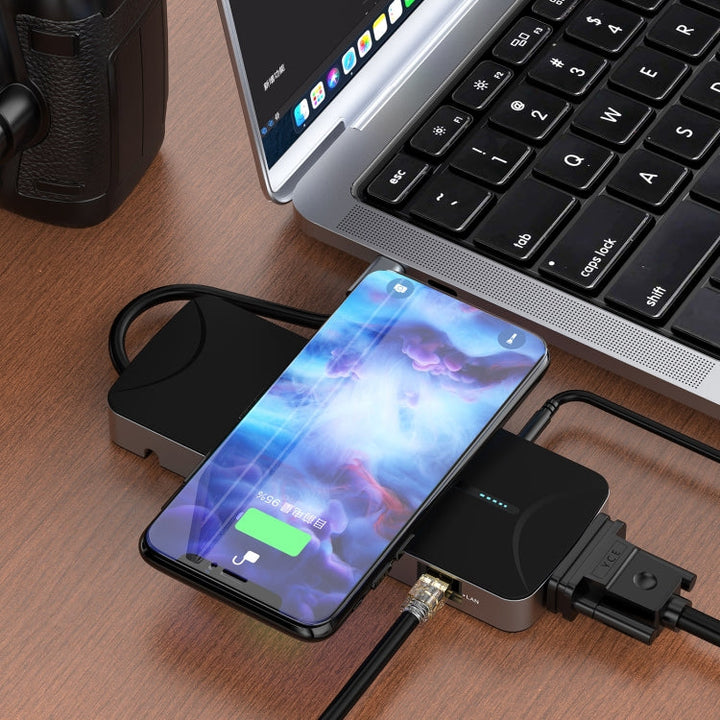 Lisslune | V240 12-in-1 Multifunctional USB-C / Type-C 3.1 Male HUB Docking Station (Black)