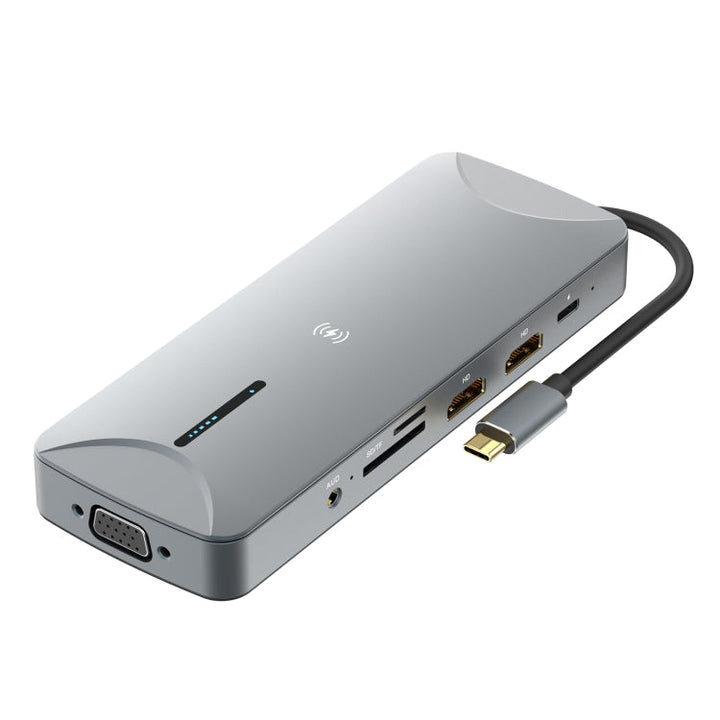Lisslune | V240 12-in-1 Multifunction USB-C / Type-C 3.1 Male HUB Docking Station (Gray)
