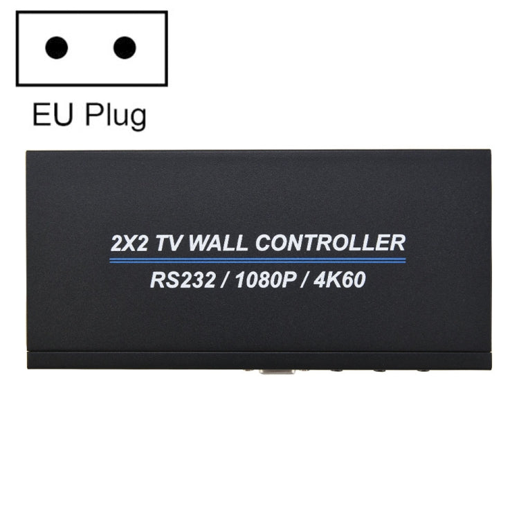 Lisslune | BT100 4K 60Hz 1080P 2 x 2 TV Wall Controller, Plug Type: EU Plug (Black)