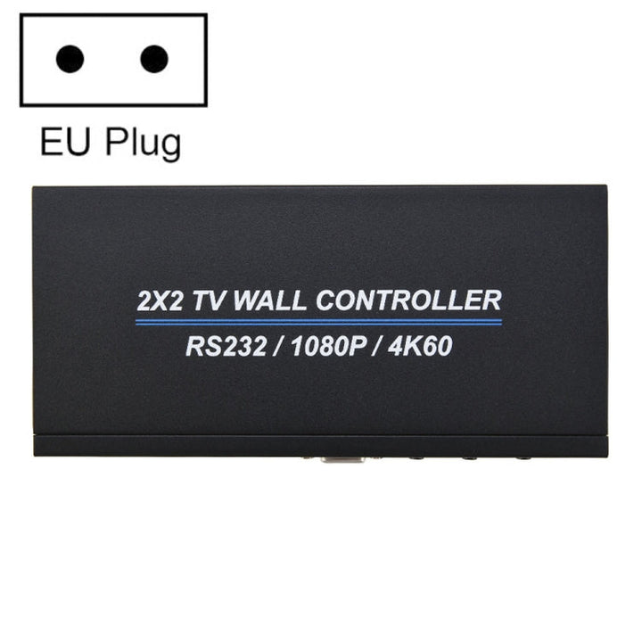 Lisslune | BT100 4K 60Hz 1080P 2 x 2 TV Wall Controller, Plug Type: EU Plug (Black)