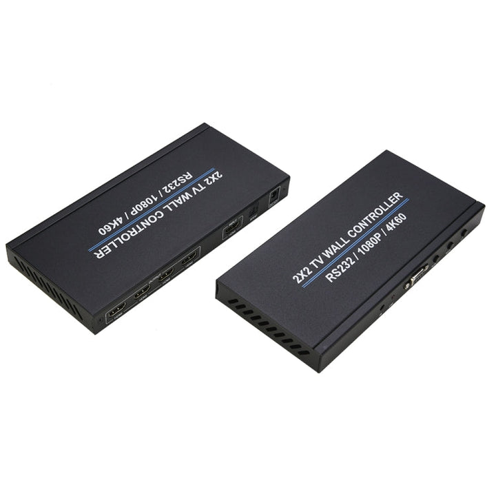 Lisslune | BT100 4K 60Hz 1080P 2 x 2 TV Wall Controller, Plug Type: EU Plug (Black)