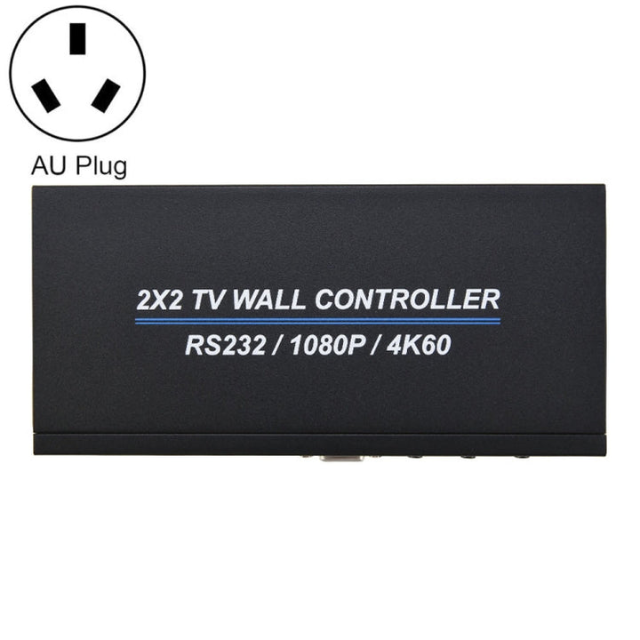 Lisslune | BT100 4K 60Hz 1080P 2 x 2 TV wall controller, plug type: AU plug (Black)