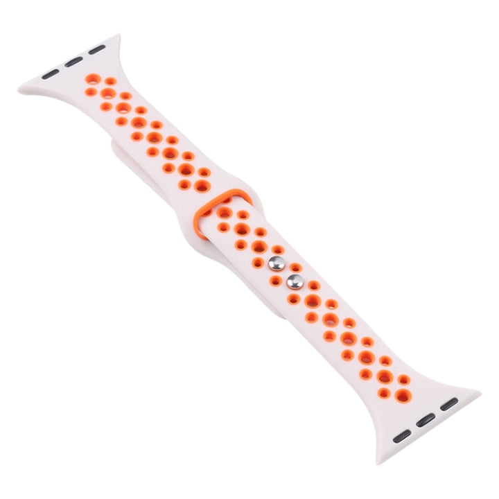 Lisslune | Double Nail Small Size Watch Band for Apple Watch Ultra 49mm & Watch Ultra 2 49mm / Series 9 & 8 & 7 45mm / SE 3 & SE 2 & 6 & SE & 5 & 4 44mm / 3 & 2 & 1 42mm (Red Black)
