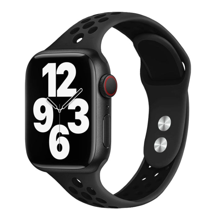 Lisslune | Double Nail Small Waist Watch Band for Apple Watch Series 9&8&7 41mm / SE 3&SE 2&6&SE&5&4 40mm / 3&2&1 38mm (Dark Gray Black)