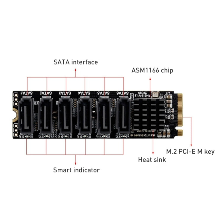 Lisslune | M2 M-EKY PCIE 3.0 to SATA 6G Adapter