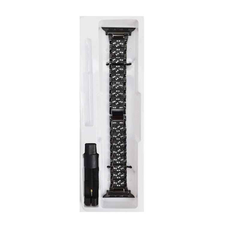 Lisslune | Diamond Metal Watch Band for Apple Watch Ultra 49mm & Watch Ultra 2 49mm / Series 9 & 8 & 7 45mm / SE 3 & SE 2 & 6 & SE & 5 & 4 44mm / 3 & 2 & 1 42mm (Black)