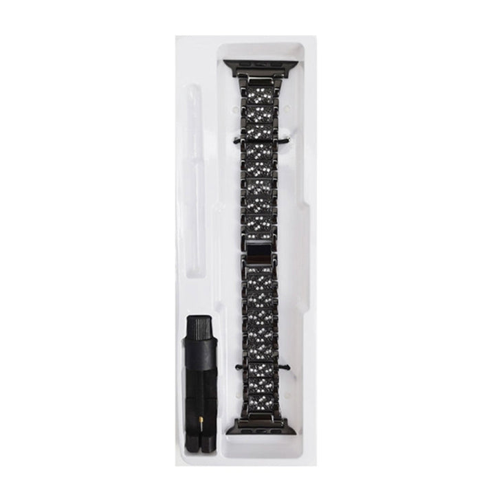 Lisslune | Diamond Metal Watch Band for Apple Watch Series 9&8&7 41mm / SE 3&SE 2&6&SE&5&4 40mm / 3&2&1 38mm (Black)
