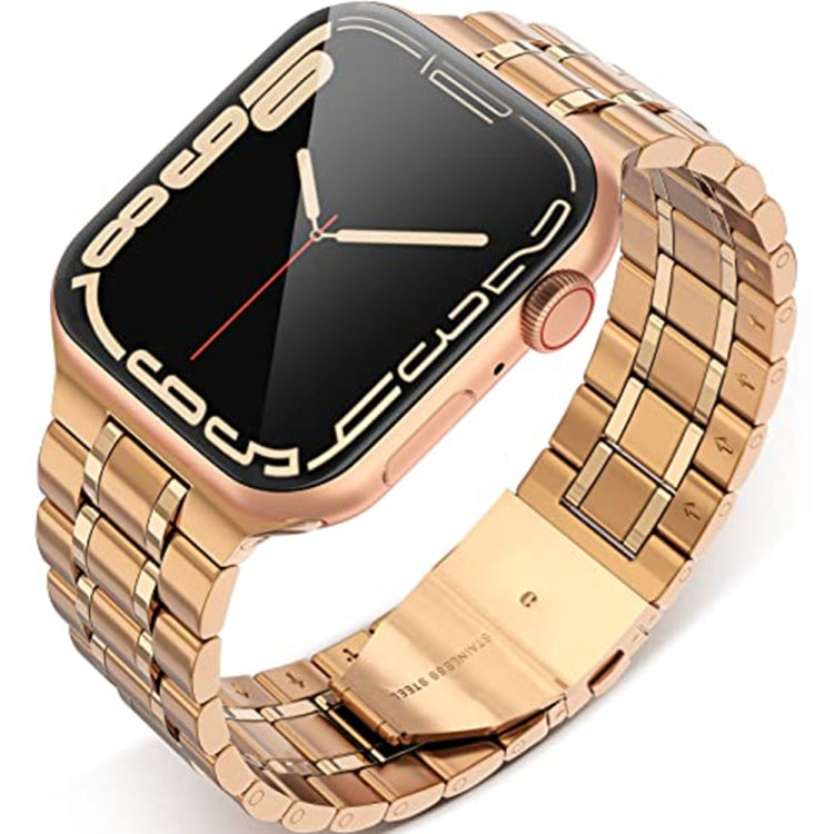 Lisslune | 5-Pearl Stainless Steel Bracelet for Apple Watch Ultra 49mm&Watch Ultra 2 49mm / Series 9&8&7 45mm / SE 3&SE 2&6&SE&5&4 44mm / 3&2&1 42mm (Rose Gold)