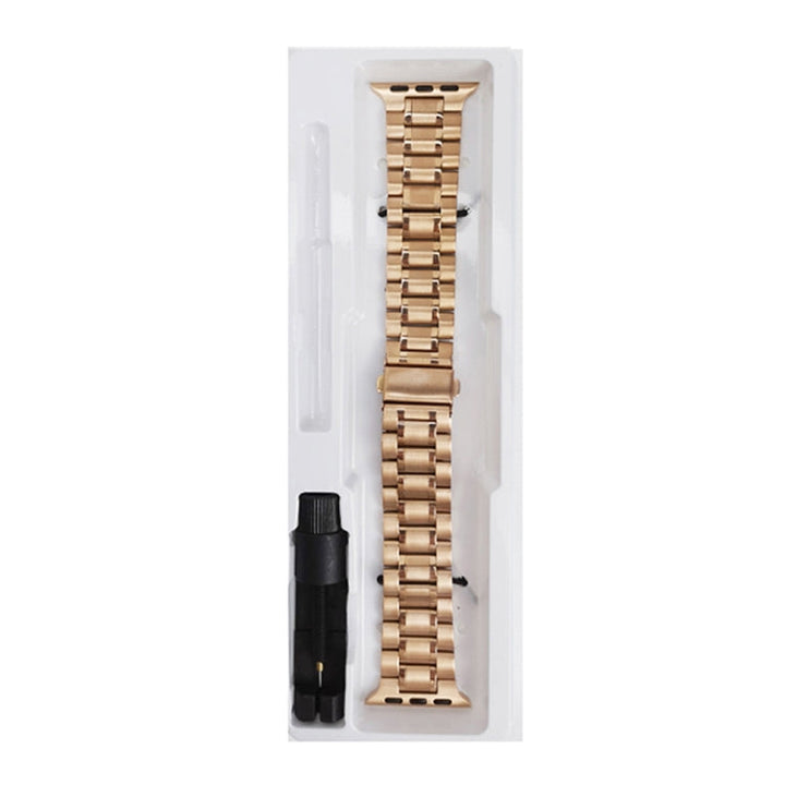 Lisslune | 5-Pearl Stainless Steel Watch Band for Apple Watch Ultra 49mm & Watch Ultra 2 49mm / Series 9 & 8 & 7 45mm / SE 3 & SE 2 & 6 & SE & 5 & 4 44mm / 3 & 2 & 1 42mm (Silver)