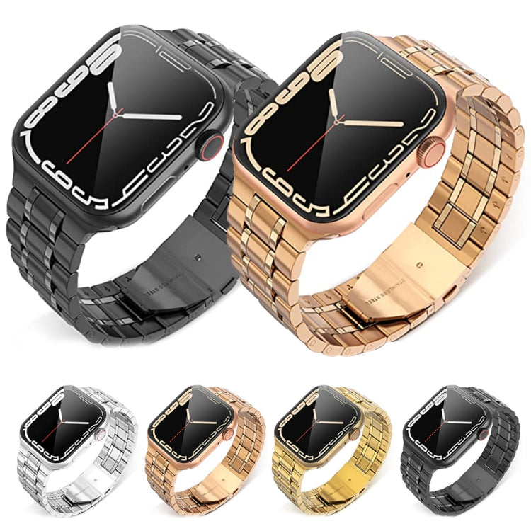 Lisslune | 5-pearls stainless steel bracelet for Apple Watch Series 9&8&7 41mm / SE 3&SE 2&6&SE&5&4 40mm / 3&2&1 38mm (Black)