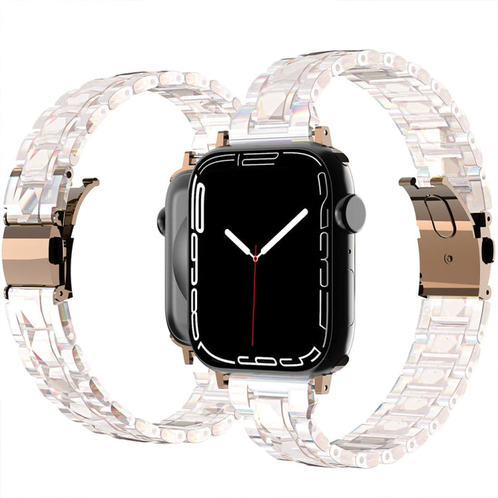 Lisslune | Electroplated Acrylic Watch Strap for Apple Watch Ultra 49mm & Watch Ultra 2 49mm / Series 9 & 8 & 7 45mm / SE 3 & SE 2 & 6 & SE & 5 & 4 44mm / 3 & 2 & 1 42mm (Symphony)