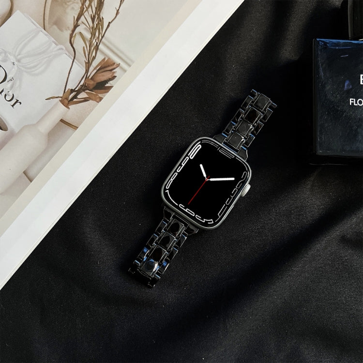 Lisslune | Electroplated acrylic watch strap for Apple Watch Ultra 49mm & Watch Ultra 2 49mm / Series 9 & 8 & 7 45mm / SE 3 & SE 2 & 6 & SE & 5 & 4 44mm / 3 & 2 & 1 42mm (Black)