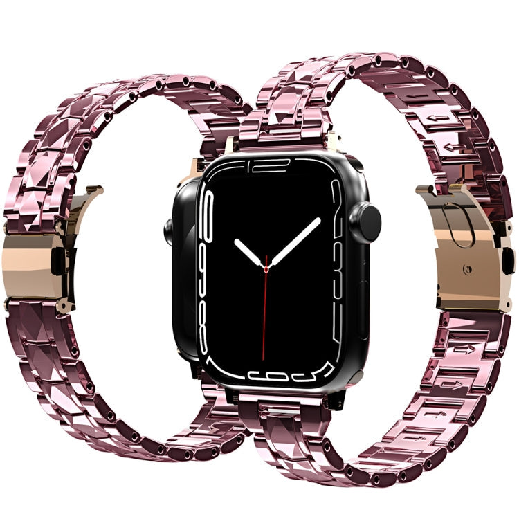 Lisslune | Electroplated acrylic watch strap for Apple Watch Ultra 49mm & Watch Ultra 2 49mm / Series 9 & 8 & 7 45mm / SE 3 & SE 2 & 6 & SE & 5 & 4 44mm / 3 & 2 & 1 42mm (Pink)