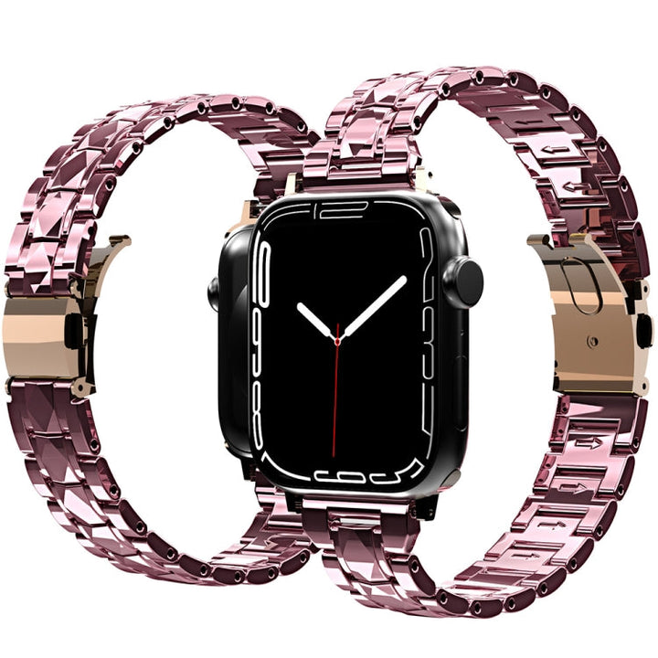 Lisslune | Electroplated acrylic watch strap for Apple Watch Ultra 49mm & Watch Ultra 2 49mm / Series 9 & 8 & 7 45mm / SE 3 & SE 2 & 6 & SE & 5 & 4 44mm / 3 & 2 & 1 42mm (Pink)