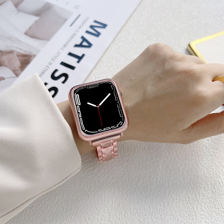 Lisslune | Electroplated acrylic watch strap for Apple Watch Ultra 49mm & Watch Ultra 2 49mm / Series 9 & 8 & 7 45mm / SE 3 & SE 2 & 6 & SE & 5 & 4 44mm / 3 & 2 & 1 42mm (Pink)