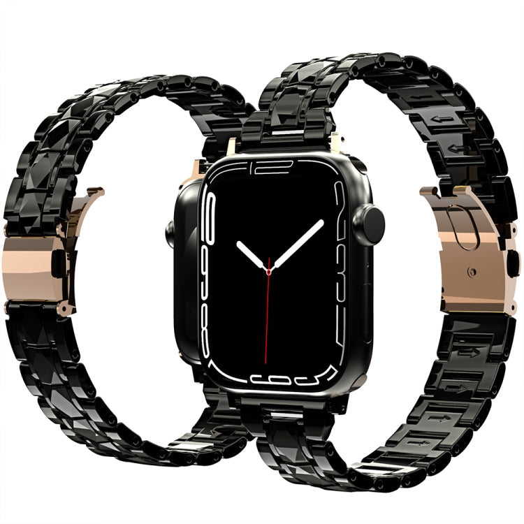 Lisslune | Electroplated acrylic watch band for Apple Watch Series 9&8&7 41mm / SE 3&SE 2&6&SE&5&4 40mm / 3&2&1 38mm (Black)