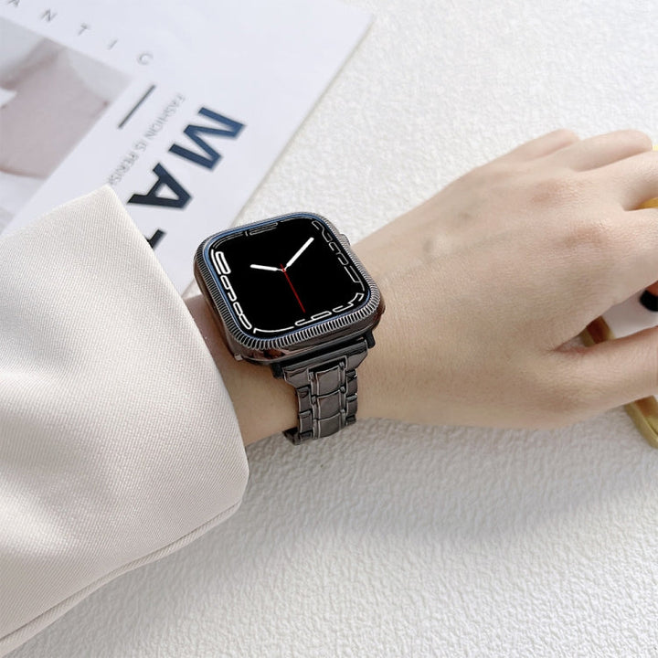 Lisslune | Electroplated acrylic watch band for Apple Watch Series 9&8&7 41mm / SE 3&SE 2&6&SE&5&4 40mm / 3&2&1 38mm (Black)