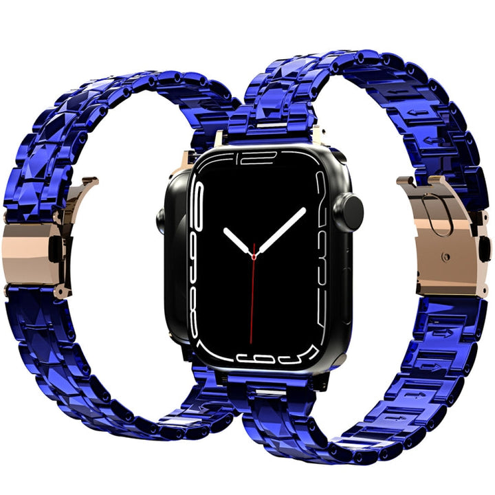 Lisslune | Electroplated acrylic watch strap for Apple Watch Series 9&8&7 41mm / SE 3&SE 2&6&SE&5&4 40mm / 3&2&1 38mm(Blue)