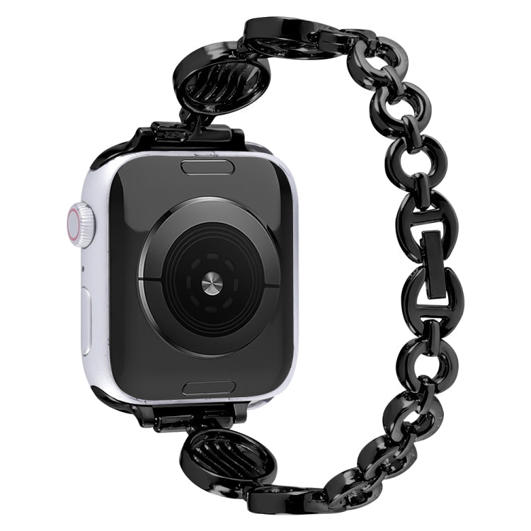 Lisslune | Crystal Texture Metal Bracelet for Apple Watch Ultra 49mm & Watch Ultra 2 49mm / Series 9 & 8 & 7 45mm / SE 3 & SE 2 & 6 & SE & 5 & 4 44mm / 3 & 2 & 1 42mm (Black)