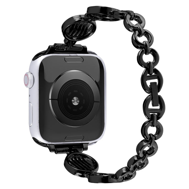 Lisslune | Crystal Texture Metal Bracelet for Apple Watch Ultra 49mm & Watch Ultra 2 49mm / Series 9 & 8 & 7 45mm / SE 3 & SE 2 & 6 & SE & 5 & 4 44mm / 3 & 2 & 1 42mm (Black)