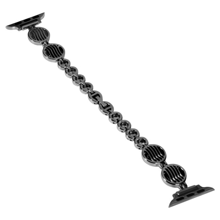 Lisslune | Crystal Texture Metal Bracelet for Apple Watch Ultra 49mm & Watch Ultra 2 49mm / Series 9 & 8 & 7 45mm / SE 3 & SE 2 & 6 & SE & 5 & 4 44mm / 3 & 2 & 1 42mm (Black)