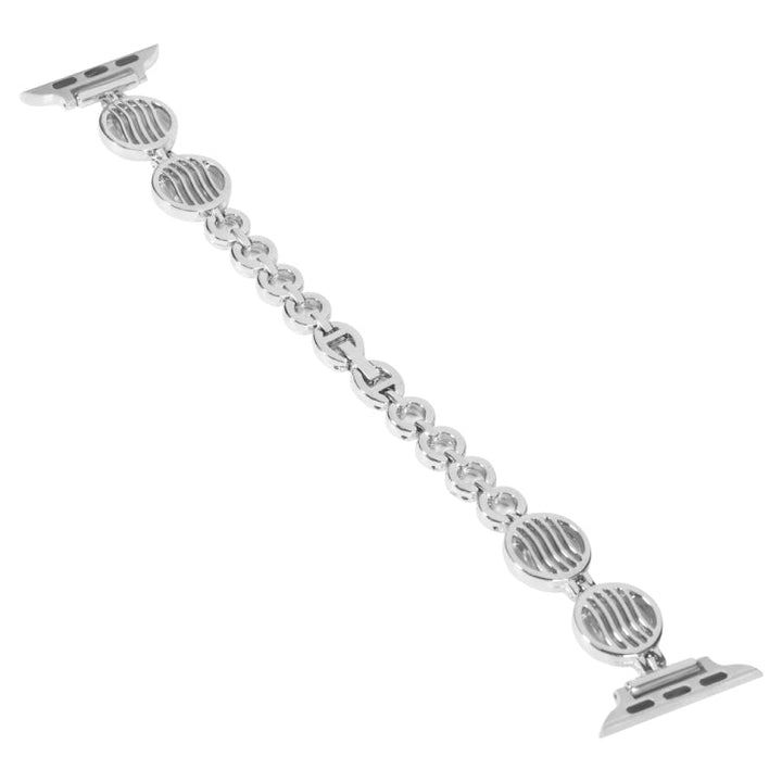 Lisslune | Crystal Texture Metal Watch Band for Apple Watch Series 9&8&7 41mm / SE 3&SE 2&6&SE&5&4 40mm / 3&2&1 38mm (Silver)