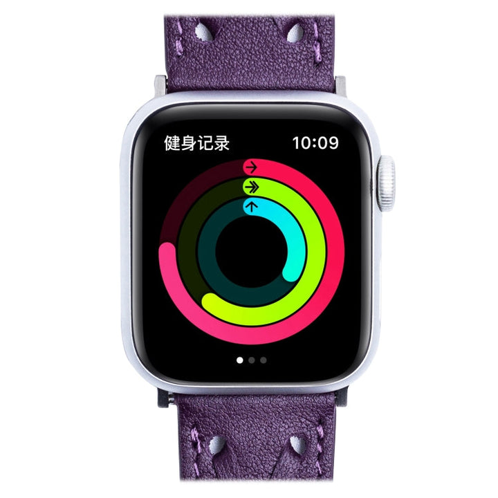 Lisslune | Leather Braided Bracelet for Apple Watch Ultra 49mm & Watch Ultra 2 49mm / Series 9 & 8 & 7 45mm / SE 3 & SE 2 & 6 & SE & 5 & 4 44mm / 3 & 2 & 1 42mm (Purple)