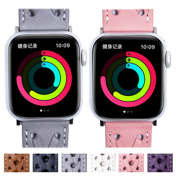 Lisslune | Leather Woven Watch Band For Apple Watch Series 9&8&7 41mm / SE 3&SE 2&6&SE&5&4 40mm / 3&2&1 38mm (Pink)