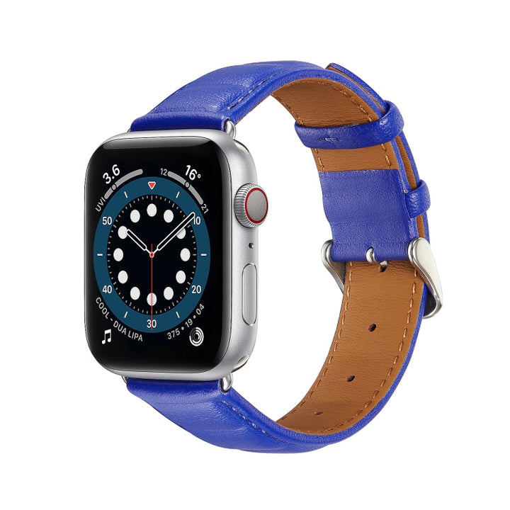 Lisslune | Leather Bracelet for Apple Watch Series 9&8&7 41mm / SE 3&SE 2&6&SE&5&4 40mm / 3&2&1 38mm(Blue)