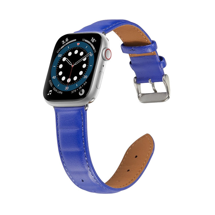 Lisslune | Leather Bracelet for Apple Watch Series 9&8&7 41mm / SE 3&SE 2&6&SE&5&4 40mm / 3&2&1 38mm(Blue)