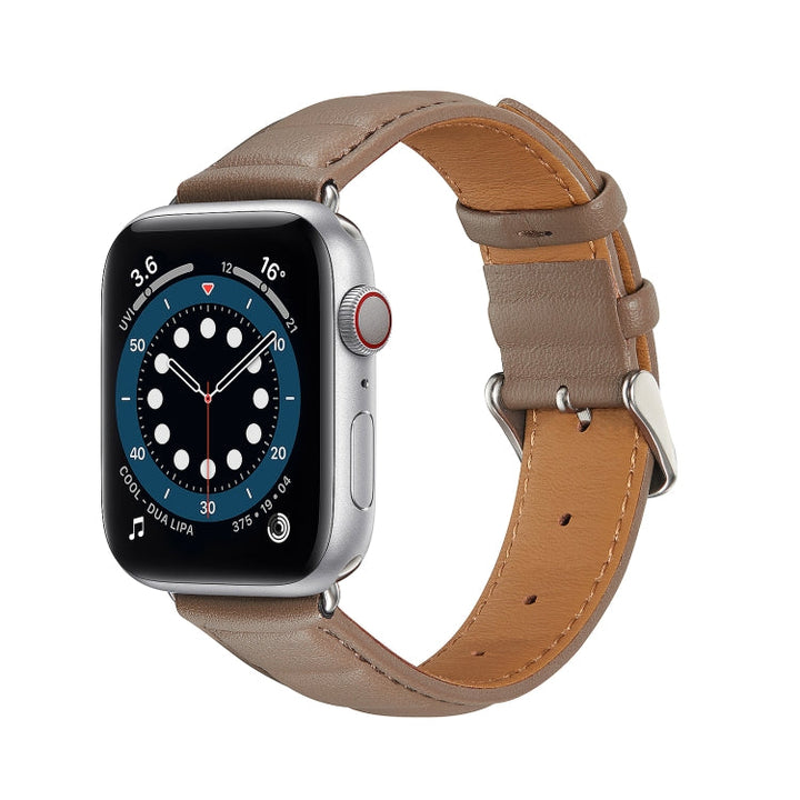 Lisslune | Leather Watch Band for Apple Watch Series 9&8&7 41mm / SE 3&SE 2&6&SE&5&4 40mm / 3&2&1 38mm (Gray)