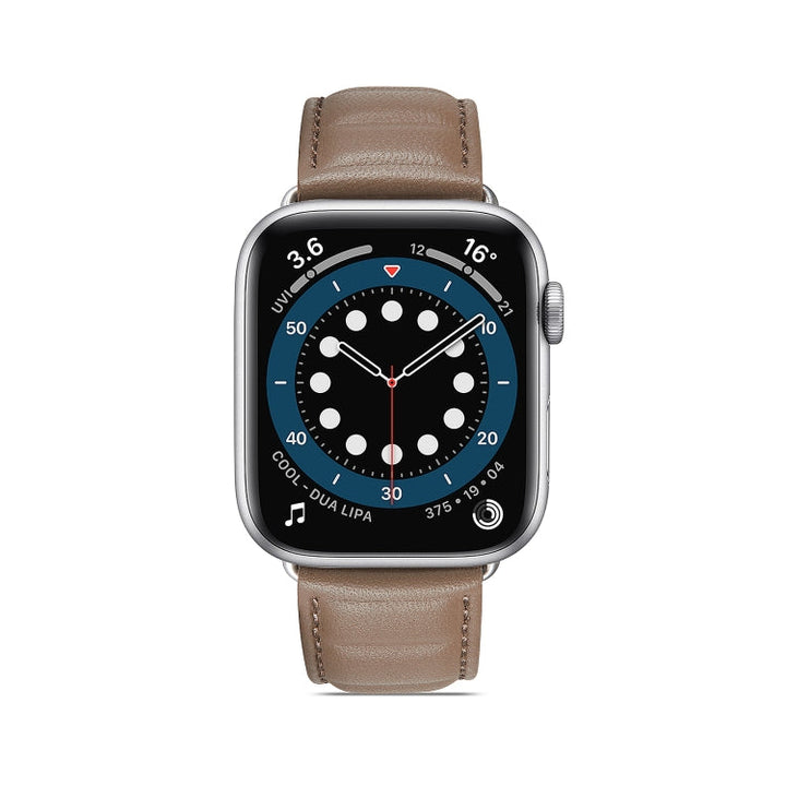 Lisslune | Leather Watch Band for Apple Watch Series 9&8&7 41mm / SE 3&SE 2&6&SE&5&4 40mm / 3&2&1 38mm (Gray)