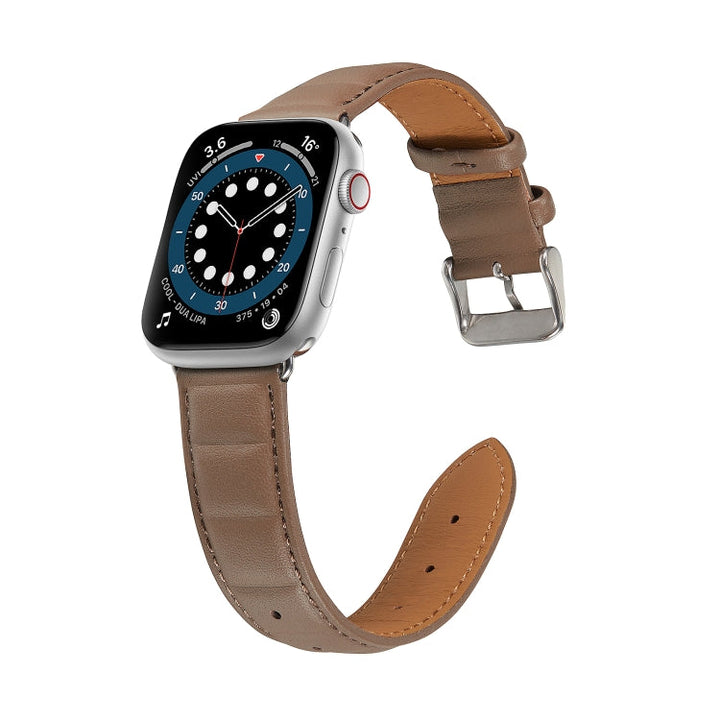 Lisslune | Leather Watch Band for Apple Watch Series 9&8&7 41mm / SE 3&SE 2&6&SE&5&4 40mm / 3&2&1 38mm (Gray)
