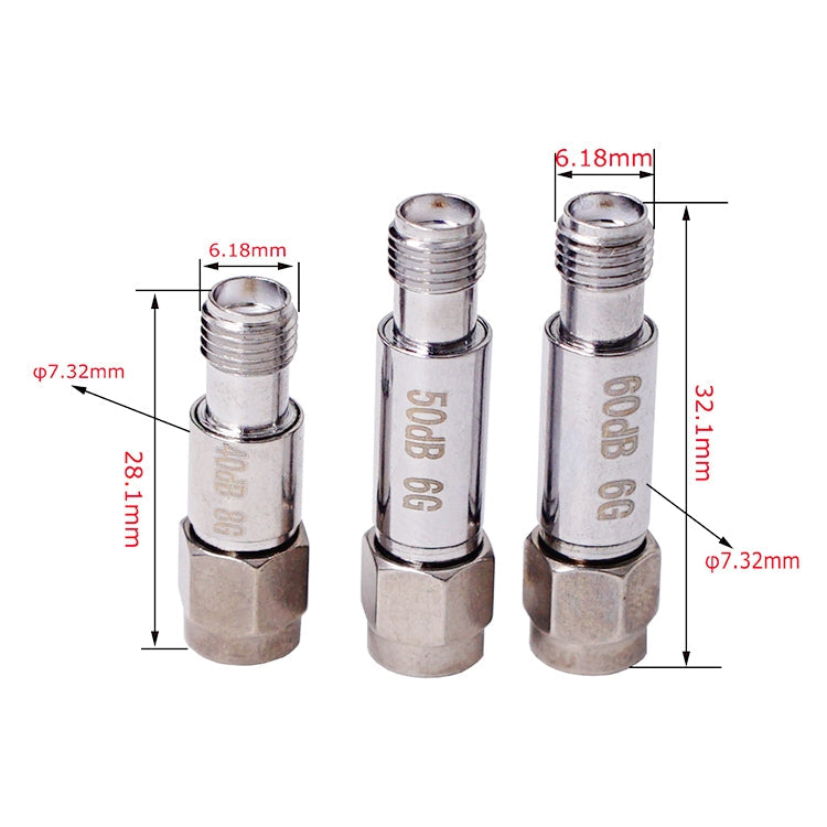 Lisslune | 60dBi SMA Attenuator DC-6GHz SMA Coaxial Fixed Connector