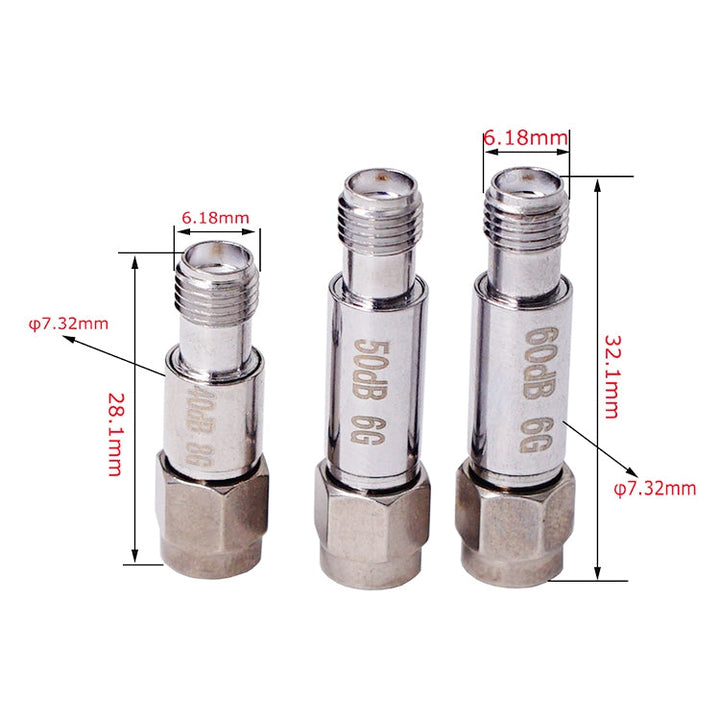 Lisslune | 60dBi SMA Attenuator DC-6GHz SMA Coaxial Fixed Connector