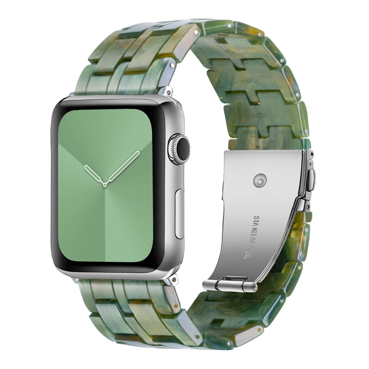 Lisslune | Five-Pearl Resin Watch Band for Apple Watch Ultra 49mm & Watch Ultra 2 49mm / Series 9 & 8 & 7 45mm / SE 3 & SE 2 & 6 & SE & 5 & 4 44mm / 3 & 2 & 1 42mm (Aurora Green)