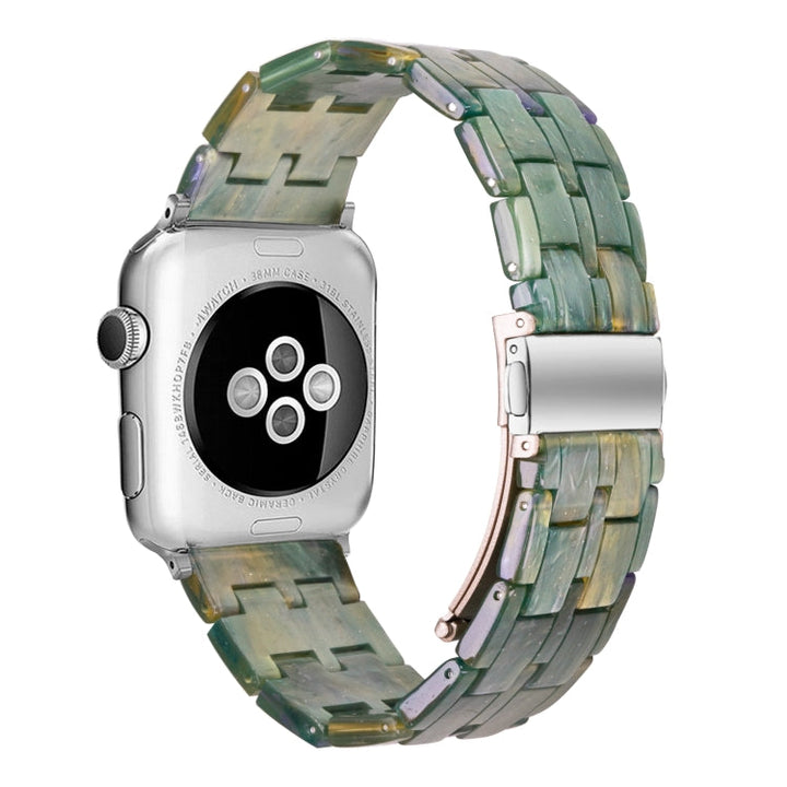 Lisslune | Five-Pearl Resin Watch Band for Apple Watch Ultra 49mm & Watch Ultra 2 49mm / Series 9 & 8 & 7 45mm / SE 3 & SE 2 & 6 & SE & 5 & 4 44mm / 3 & 2 & 1 42mm (Aurora Green)
